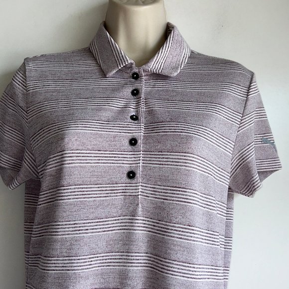 NEW ~ PUMA GOLF White & Purple Striped Dry Cell Polo Shirt Size Small - Picture 2 of 12
